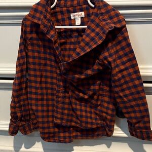 Cat & Jack Kids Checkered Shirt - Orange and Navy